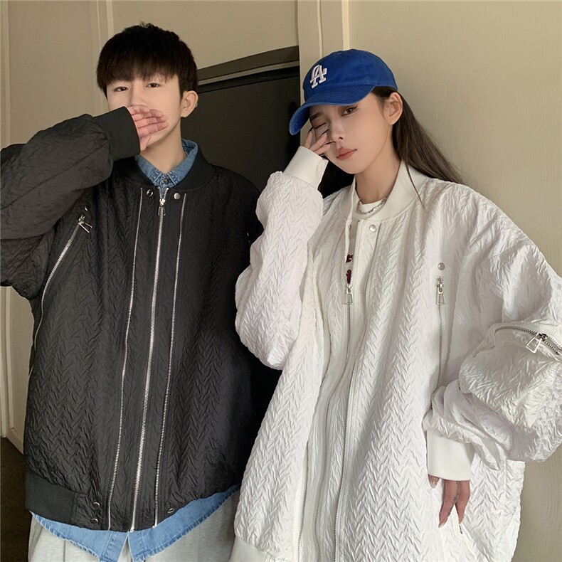 港风美式多拉链设计潮牌男女情侣大码工装外套男JK8743P100控138,男装夹克,星座226-1