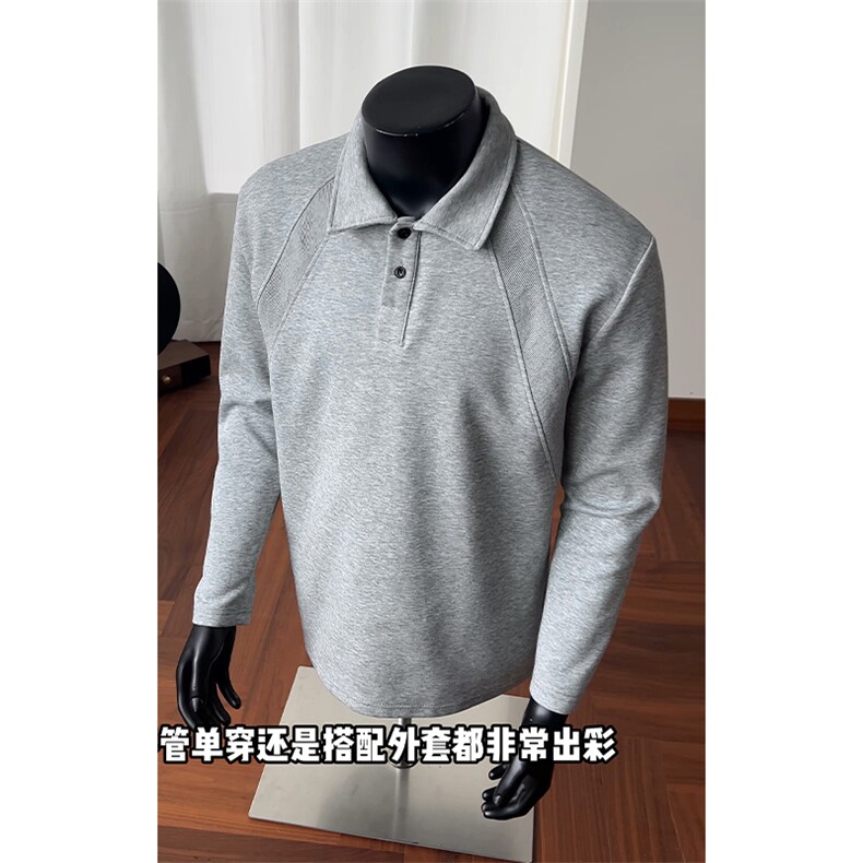 华棉280g解构潮流亨利领长袖T恤男T53701特P18T53701J加绒特P23,男装T恤,电商A001-1