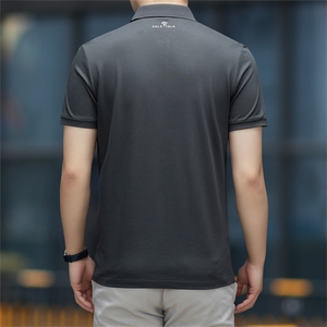 polo衫中年商务休闲男装夏季新款男士短袖T恤半袖翻领宽松上衣服图片