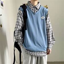 假两件卫衣男潮牌ins港风衬衫领上衣韩版宽松百搭外套wy226-p40，男装卫衣，星座1008-2