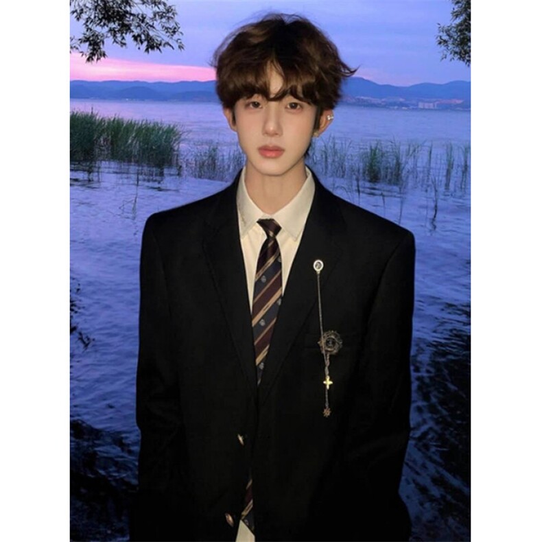 学院风dk制服红西服jk外套休闲痞帅毕业拍照校供西装班服XZ265,男装西服套装,星座1116A（原606A-3）
