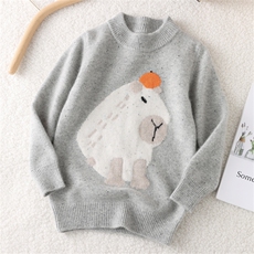 2025时尚百搭通勤简约休闲卡皮巴拉，童装儿童羊毛衫，初丹羊绒童装