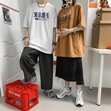 202-7-GT06-P25夏季新款T恤男宽松韩版潮流情侣装短袖圆领半袖，男装T恤，星座1302