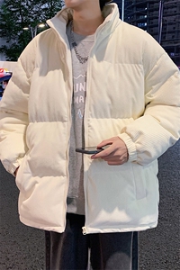 冬季加绒加厚立领大码棉衣青少年男女纯色百搭棉服外套 6223-P100图片