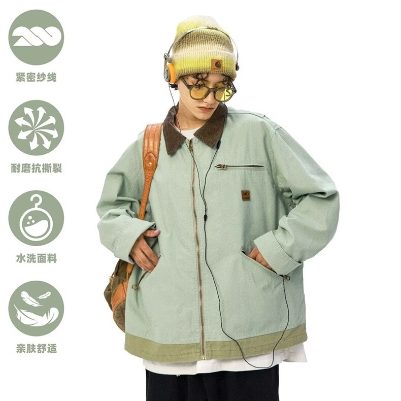 美式外套男女秋季新款宽松工装夹克设计感小众长袖上衣HH667P70,男装夹克,星座1013-5
