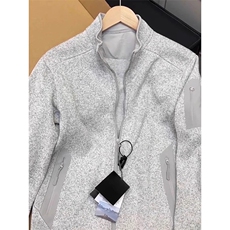 灰色抓绒衣外套男cleanfit拉链立领美式复古开衫卫衣LA2399-P69，女装短外套，星座1008