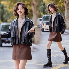 港风pu皮衣外套女短款2025春季新款小个子高级感欧货休闲夹克上衣，女装皮衣，魅衣本色