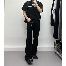 现货抖音得物品质黑色弹力修身直筒牛仔裤量大价格还可谈，男装牛仔裤，星座310A-4