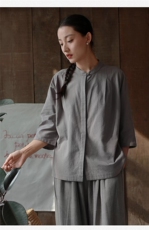 2025立领外套七分袖透气排湿不怕闷，女装衬衫，鑫萬耀羊绒