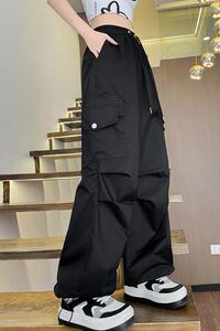 美式伞兵裤工装裤女棉夏季薄款束脚阔腿高腰防晒休闲裤登山裤图片