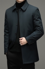 秋冬男士羽绒服中老年爸爸装商务休闲翻领衬衫外套A9605-P210，男装羽绒服，电商B212（原钱塘6029）