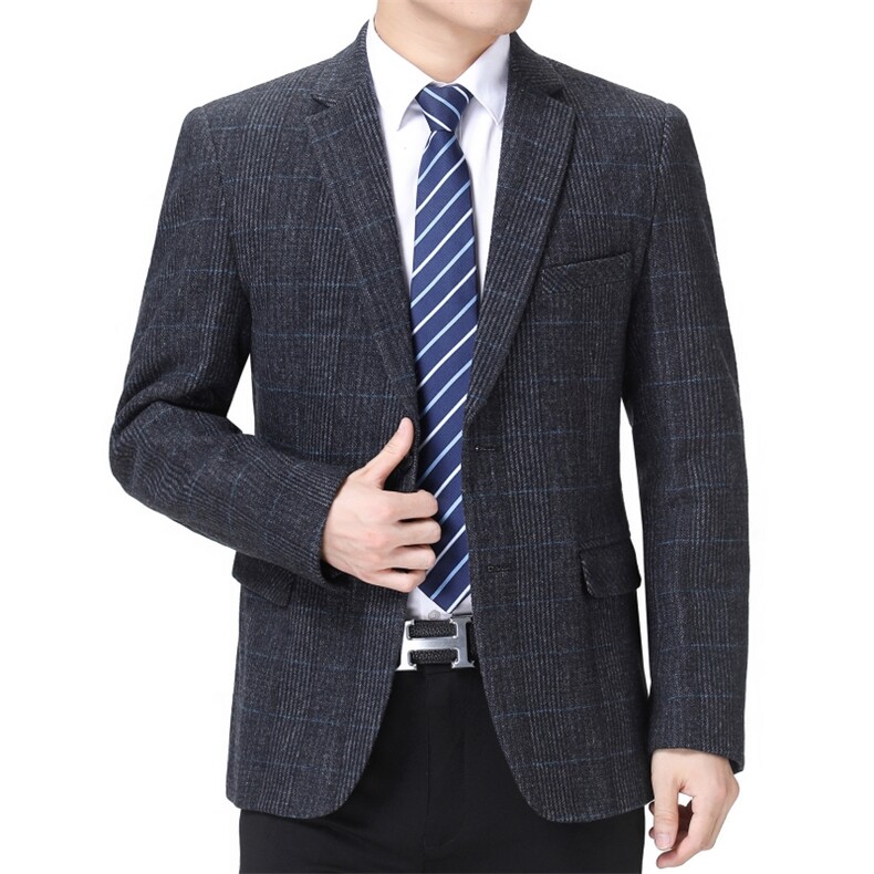 男装西服男士中年商务休闲便西外套春秋季薄款纯色羊毛单西装,男装西服,电商B212（原钱塘6029）