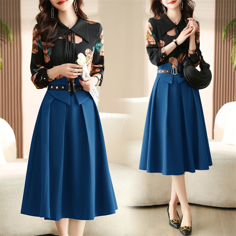 奥特莱斯清仓品牌剪标尾货女装气质中长款高腰a字半身裙伞裙，女装套装/套裙，卡杰菲