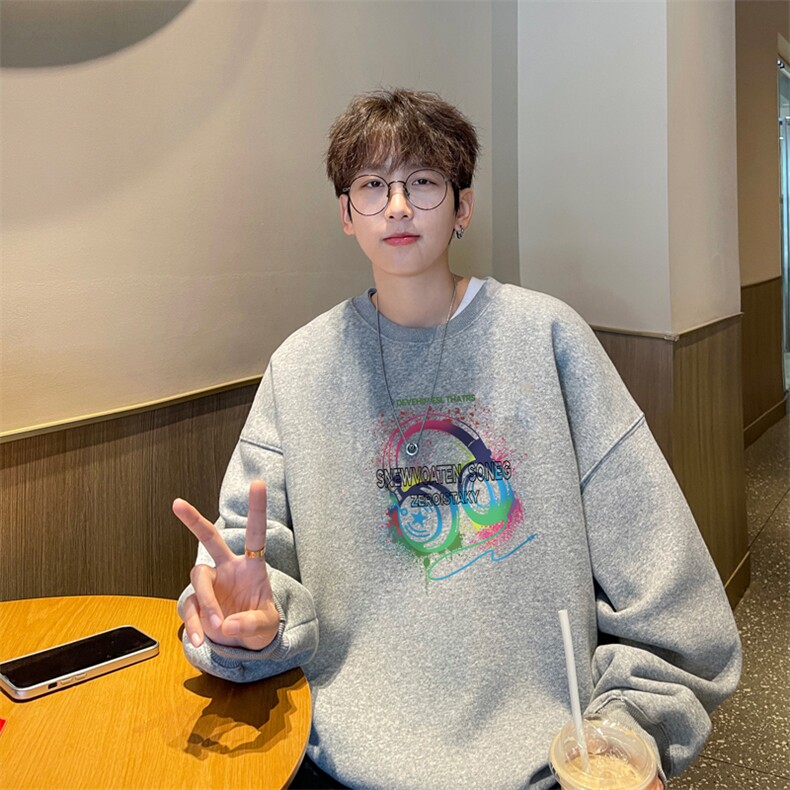 ！ 圆领卫衣男装港风长袖T恤男外套男WY243-特P23图片