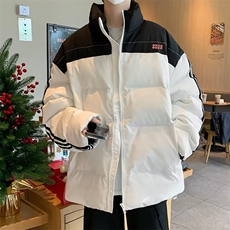 美式拼接条纹棉服棉衣男冬季外套小众街头加厚面包服MF232-P100，男装棉衣，星座412-3