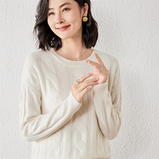 2025年春季羊绒修身型常规套头单件长袖圆领时尚百搭羊绒衫，女装羊绒衫，春贝羊绒