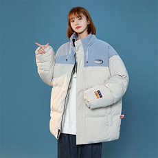 中性棉衣2024新款拼色面包服大码棉衣胖子外套加厚潮牌ins棉袄，男装棉衣，电商A409-1
