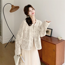 有货棉麻绣花小香风外套2c198-6823-P175k278，女装短外套，2C198