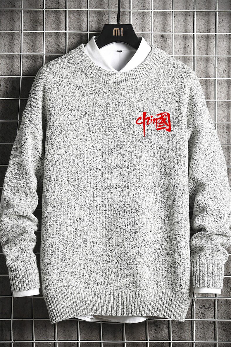 M19276-P45加绒款-P65加厚加绒毛衣男大码毛线衣男针织衫网格,男装针织衫/毛衣,电商A040A