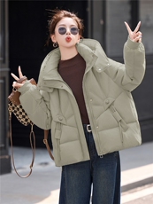 时尚连帽短款羽绒服女2025冬季新款小个子显瘦加厚保暖白鸭绒外套，女装羽绒服，琦鑫阁（原依鑫阁）