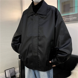 皮衣外套男款春秋潮流美式复古痞帅炸街宽松皮夹克JK06605-P68图片