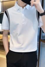 2023高品质拼接撞色夏季短袖翻领Polo衫短袖T恤T0258-P55，男装T恤，电商D342