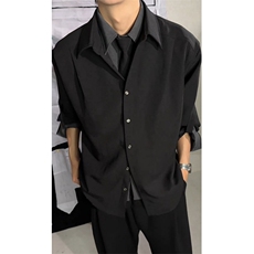 假两件拼接领带衬衫男款早秋季衬衣外套痞帅休闲西装FY151，男装西服套装，星座1116A（原606A-3）