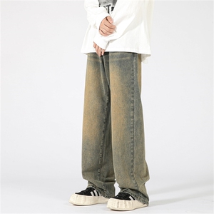 水洗复古牛仔裤男cleanfit直筒宽松裤子     A080-9003-P50控68图片
