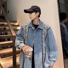 美式复古情侣牛仔外套春秋季潮牌宽松痞帅工装夹克男JK01211-P78，男装夹克，星座308B-2