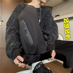 冬季加绒保暖拉链登山裤冲锋裤男痞帅宽松B4524-P45图片