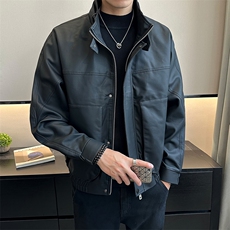 2023款免洗皮衣夹克店主风男潮流帅气复古高级感春秋PY2321-P155，男装夹克，电商A413