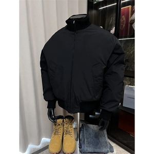 现货26春装美拉德立领飞行夹克纯色复古廓形高街棒球服外套