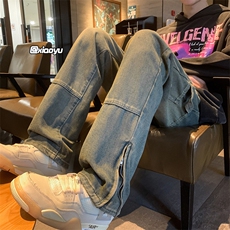 XZ616秋冬季新款美式炸街设计感拉链牛仔长裤TY967P65控78，男装牛仔裤，星座512A（原616）