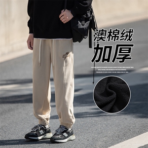 2024冬新款cityboy日系加绒加厚宽松束脚休闲运动裤 K251-P45控78图片