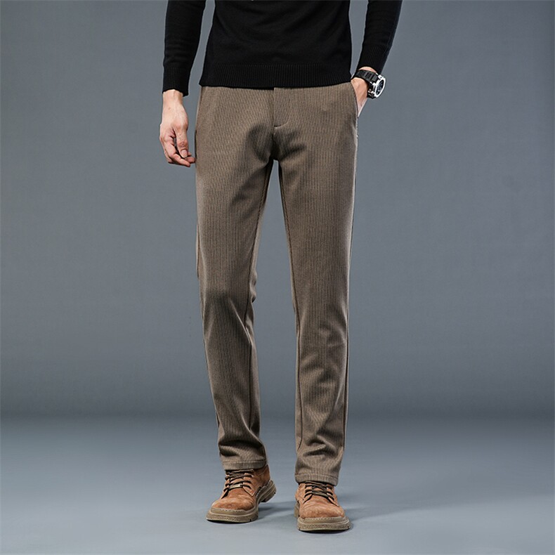 欧版高端裤男士秋冬款2025新款宽松直筒商务弹力男裤冬季长裤，男装休闲裤，星座914