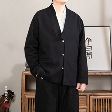 春夏新款风男装棉麻男士汉服外套H108P90，男装民族服装，钱塘802