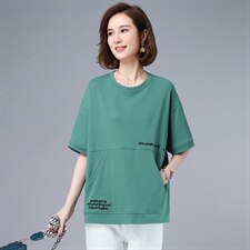 T恤新款韩版百搭女上衣新品修身设计感气质，女装T恤，悦见她