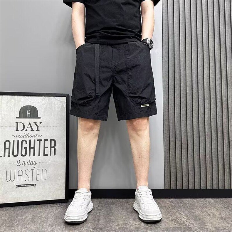 夏季新款工装短裤男潮牌百搭大口袋宽松休闲五分裤青年透气沙滩裤图片