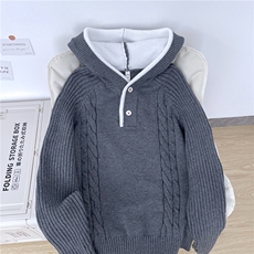 拼色连帽绞花纹男士毛衣秋冬季cleanfit男装衣服MY38-P73，男装针织衫/毛衣，星座308B-2