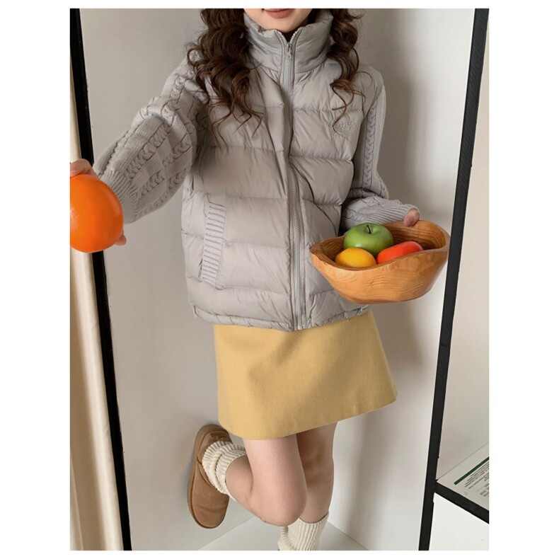 1506A/G78200/P89日系时尚温柔风拼接麻花立领棉服外套1,男装棉衣,星座1506A