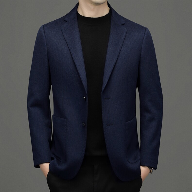 BW63682钱塘2020-2冬季厚款商务时尚休闲中年男士毛呢西服P395图片