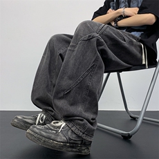 2024夏季新款美式复古牛仔裤男高街宽松直筒工装裤现货K7991-P46，男装牛仔裤，星座512-3