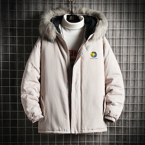 MM48101-P130 冬季大毛领衣男士大码加厚袄男服 网格挂拍图片