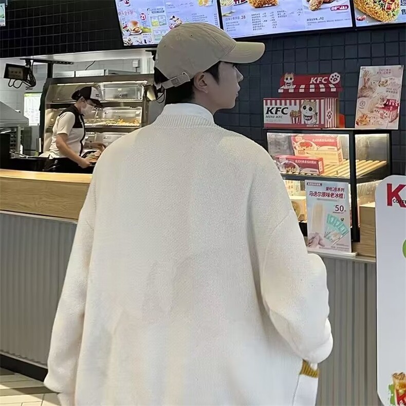 美式街头设计感圆领毛衣男慵懒风休闲针织衫M5515P50,男装针织衫/毛衣,星座1116-2