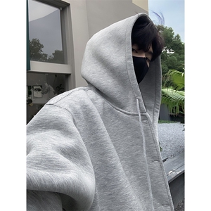 F32-P50 潮流设计感小众百搭连帽外套春秋韩版宽松开衫卫衣男图片