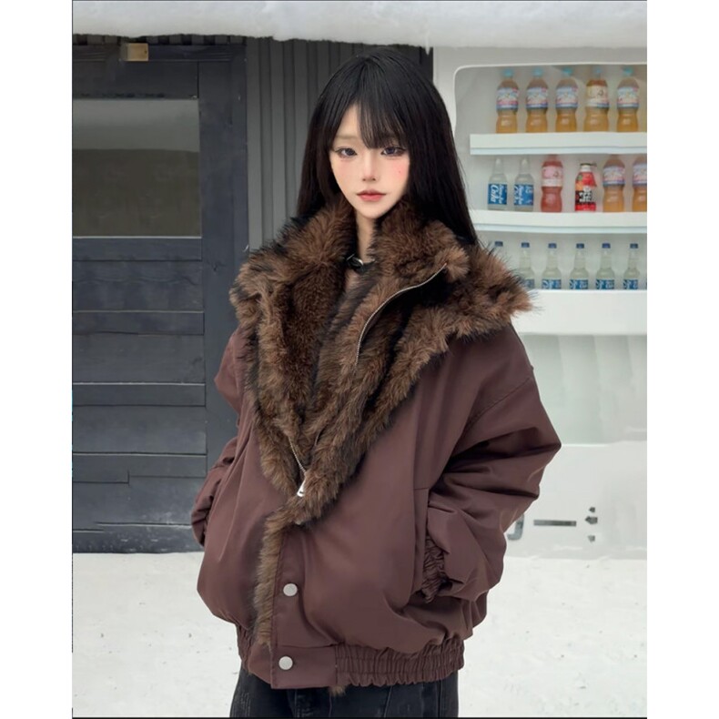 网图25双重翻领毛领座山雕夹克外套男女加厚棉服外套mj1116-p138,男装夹克,电商B288
