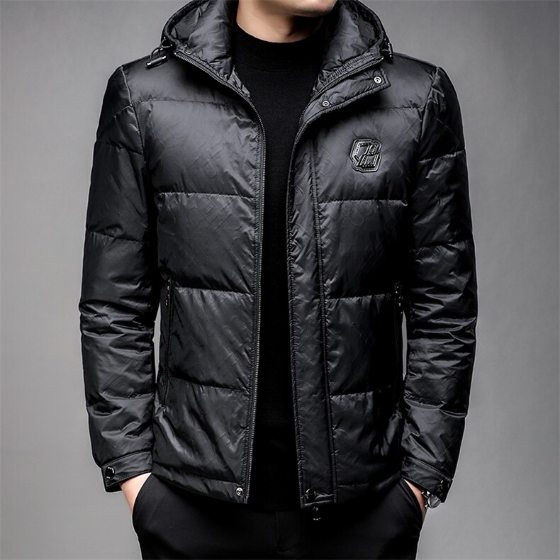 羽绒服冬季男装90%白鸭绒羽绒服立领加厚时尚青年外套HP8807-P320图片