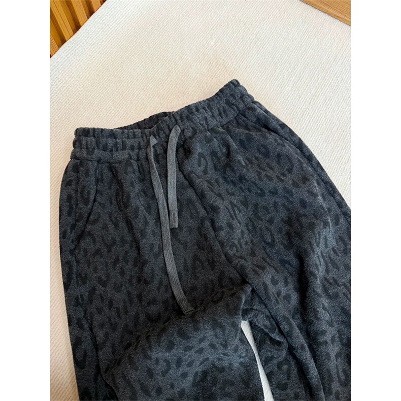 网图有货豹纹宽松显瘦百搭加绒休闲裤男女A1173-常规P55加绒P60,男装卫衣,星座1505