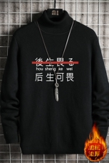 GM45028-P45加绒款-P65高领毛衣男士大码内搭毛线衣男针织衫男，男装针织衫/毛衣，电商A040A
