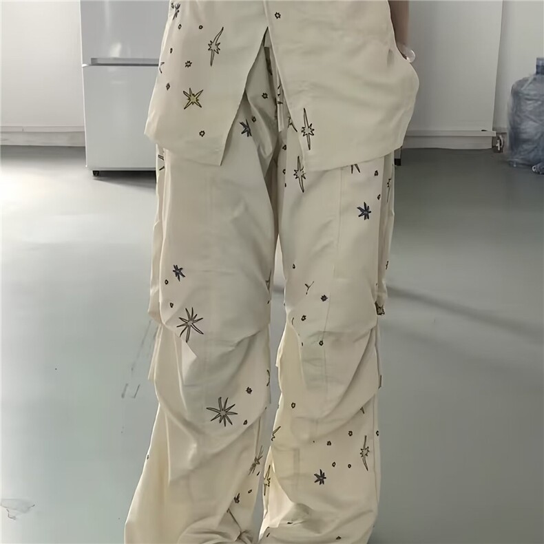 网络图现货涂鸦星星可拆卸直筒休闲两穿长裤RX356-P80,男装休闲裤,星座1005-6